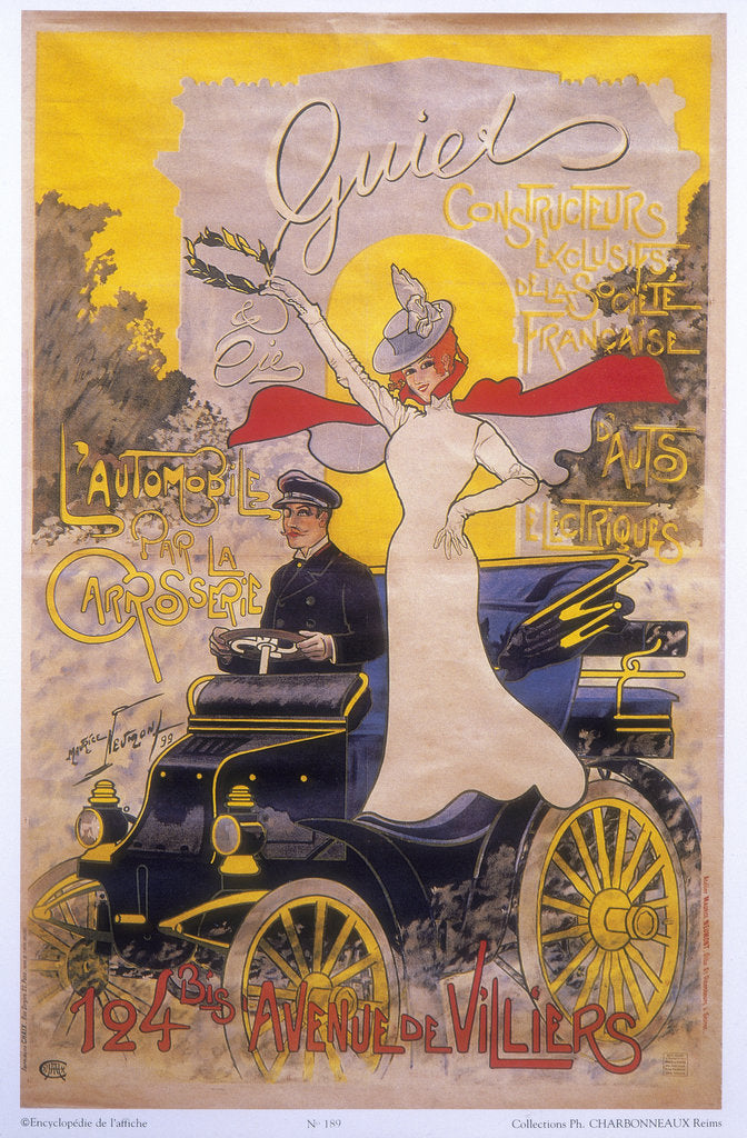 Detail of Poster advertising car coachwork, 1899 by Maurice Neumont