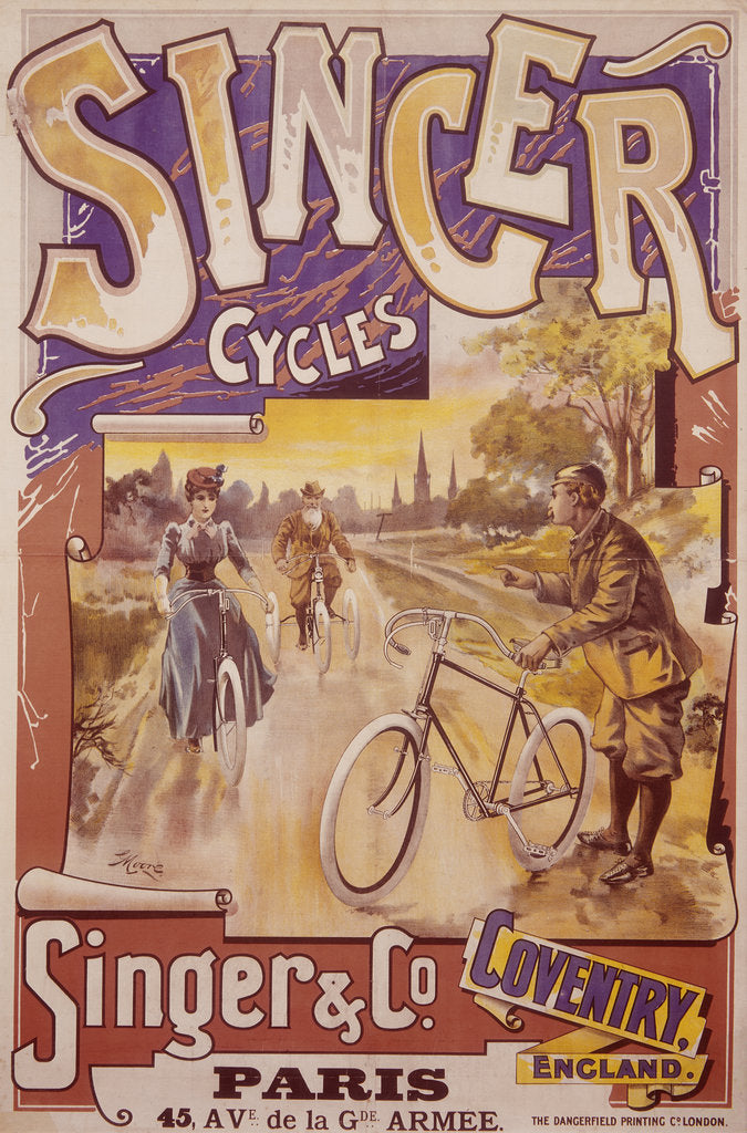 Detail of Poster advertising Singer bicycles, late 19th-early 20th century by Unknown