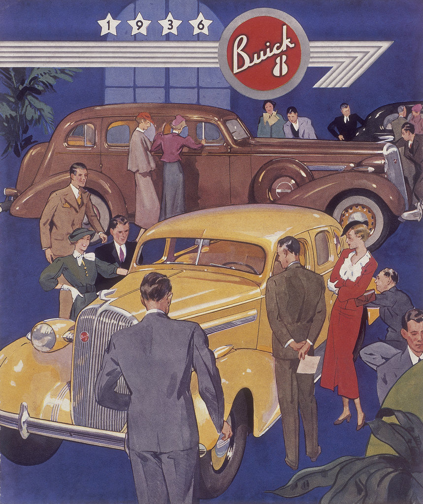 Detail of Poster advertising Buick cars by Anonymous