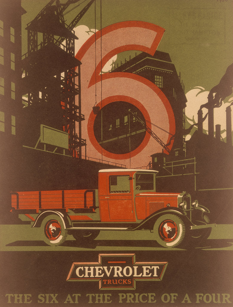 Detail of Poster advertising Chevrolet trucks, (c1930s?) by Unknown