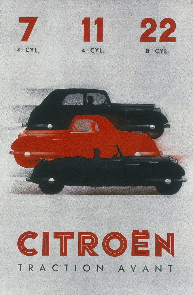 Detail of Poster advertising Citroën cars, 1934 by Unknown