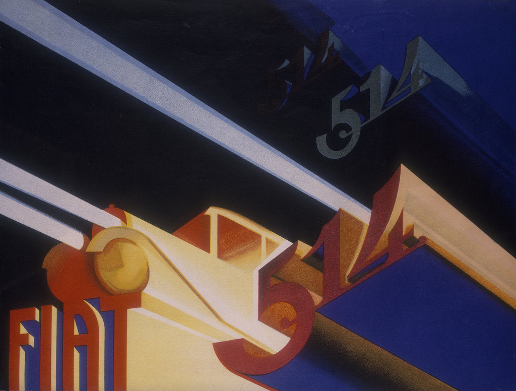 Detail of Poster advertising Fiat cars, 1931 by Unknown