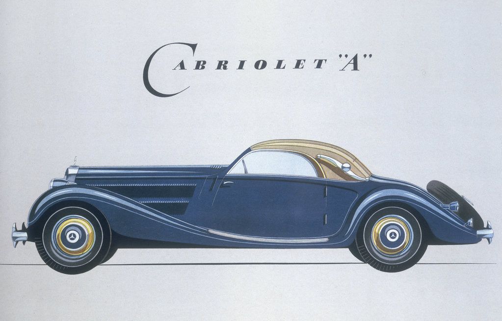 Detail of Poster advertising Mercedes-Benz cars, 1939 by Unknown