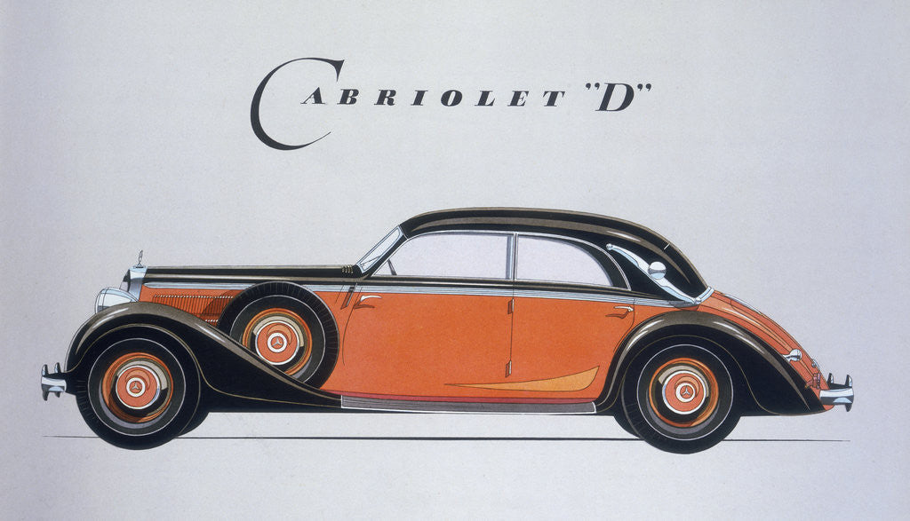 Detail of Poster advertising Mercedes-Benz cars by Anonymous