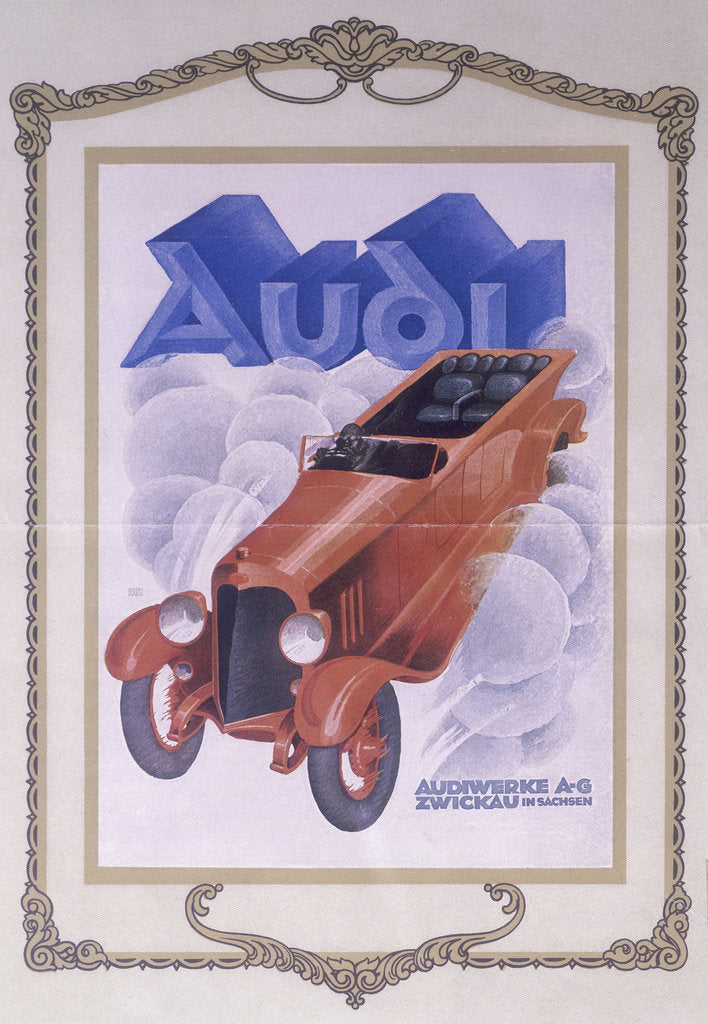 Detail of Poster advertising Audi cars, 1922 by Unknown