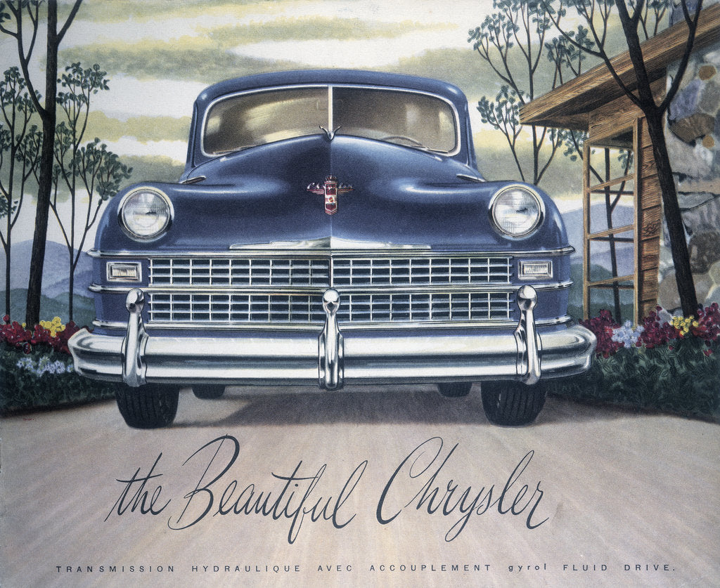 Detail of Poster advertising a Chrysler, 1946 by Unknown