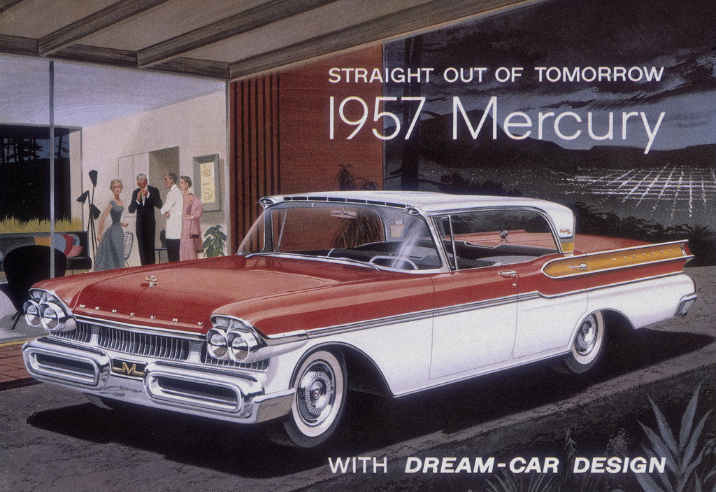 Detail of Poster advertising a Mercury car, 1957 by Unknown