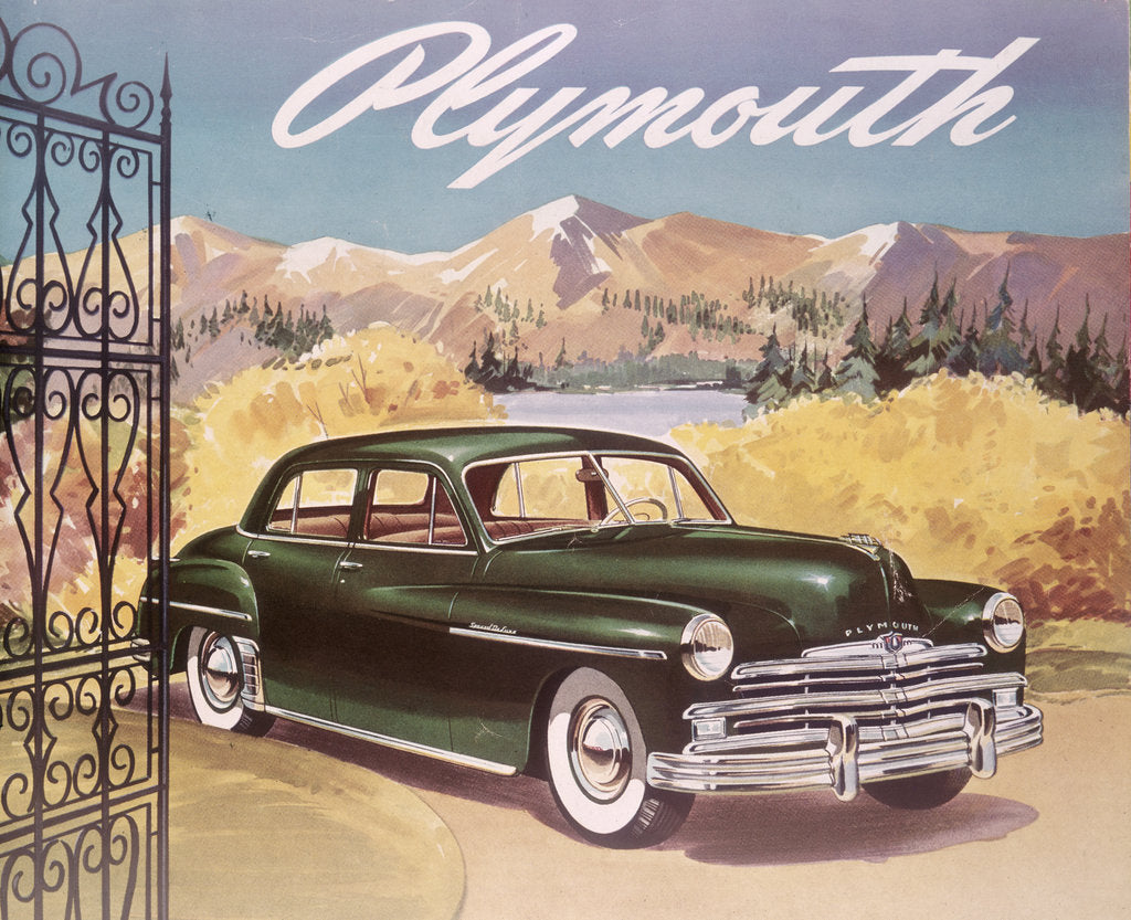 Poster advertising the Plymouth Special de Luxe Sedan, 1950 by Unknown