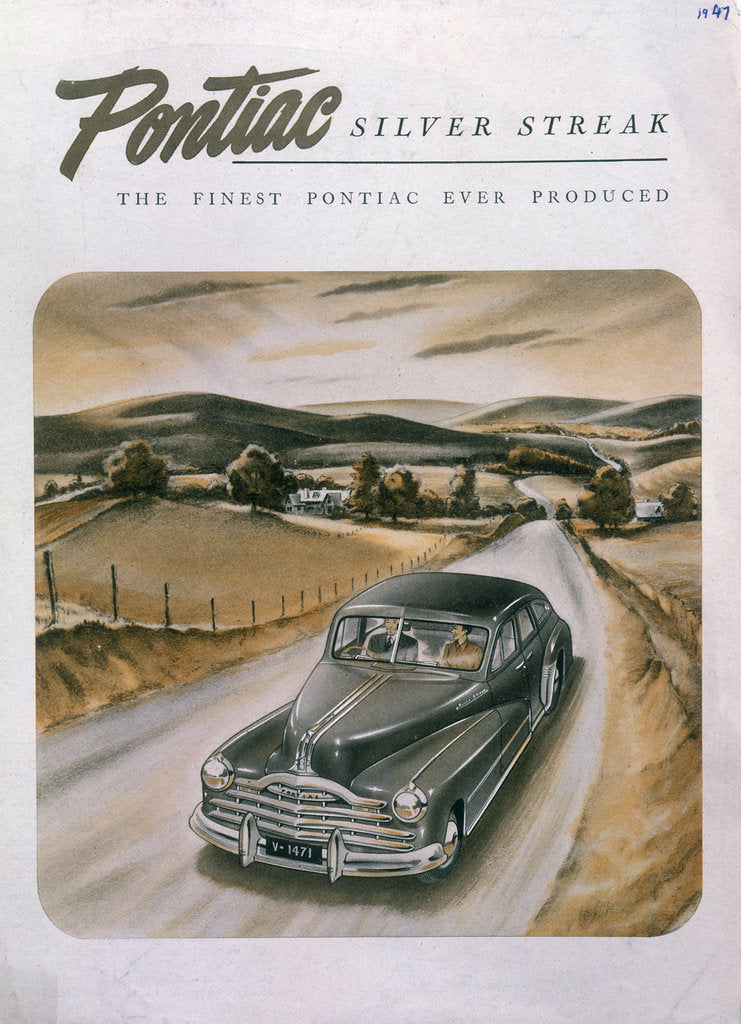 Detail of Poster advertising a Pontiac Silver Streak, 1947 by Unknown