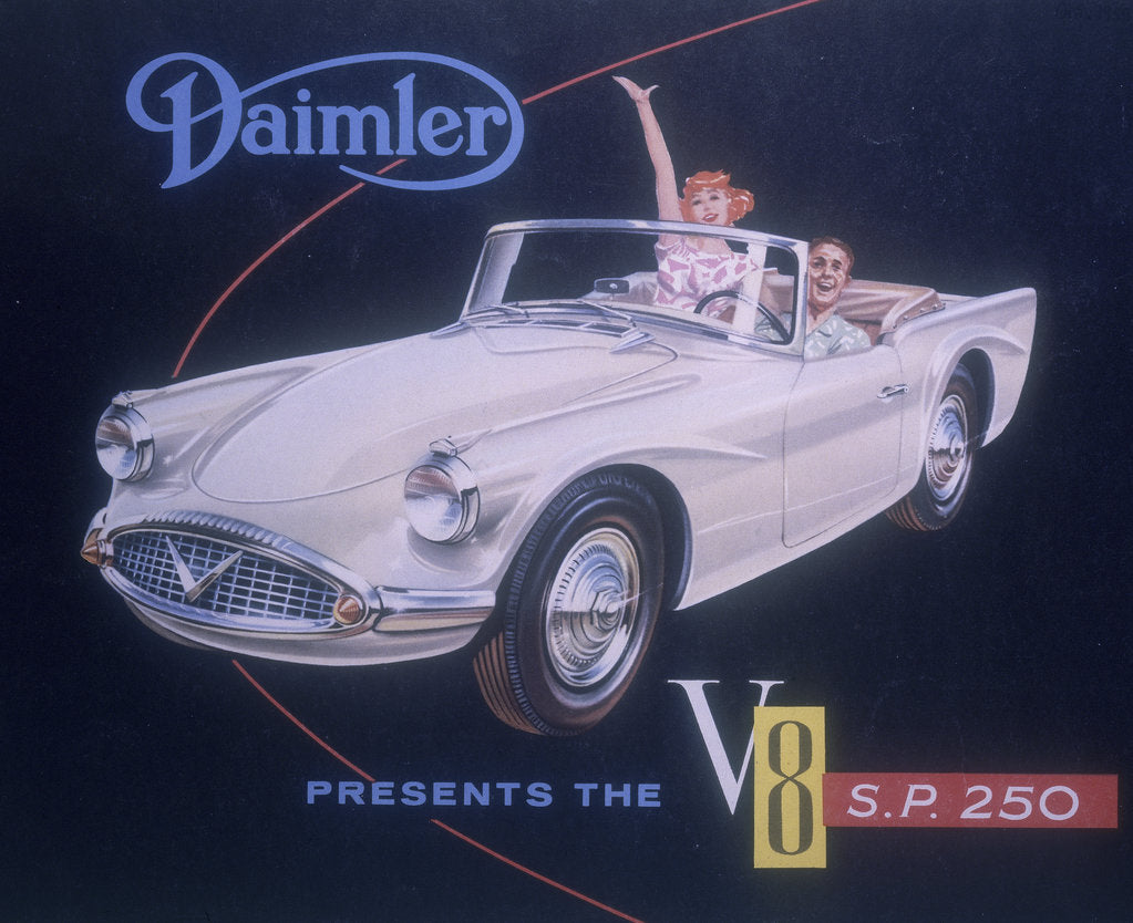Detail of Poster advertising the Daimler V8 SP 250, 1959 by Unknown