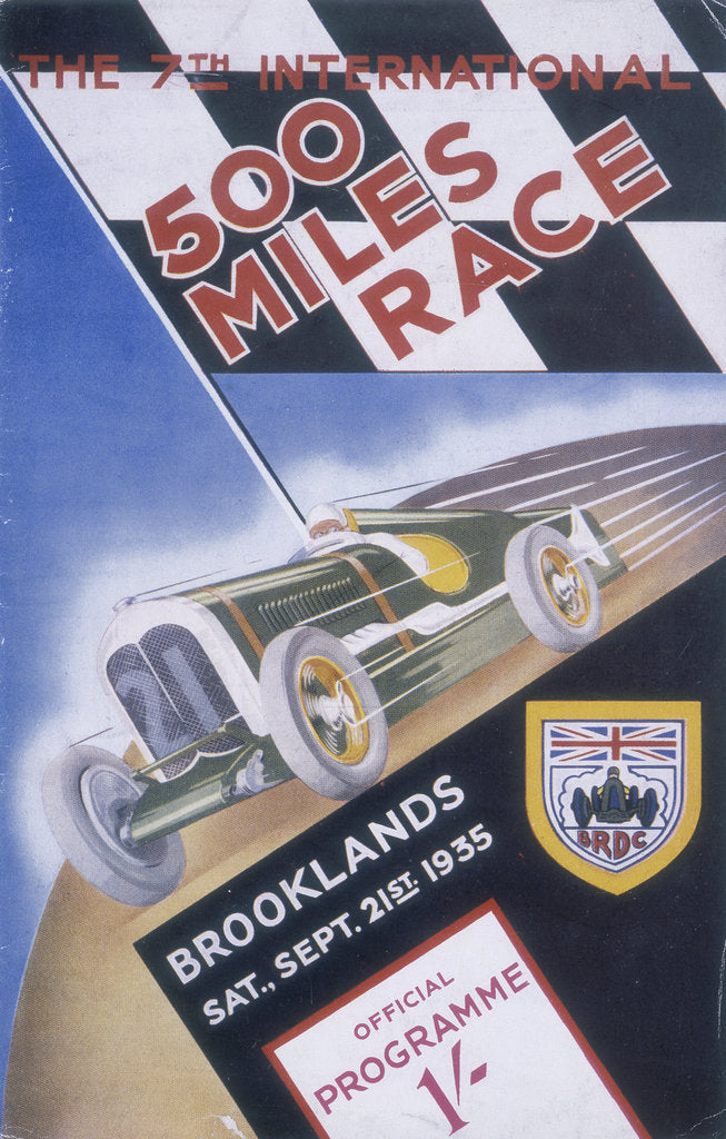 Detail of A programme for Brooklands 500 miles race, 1935 by Unknown