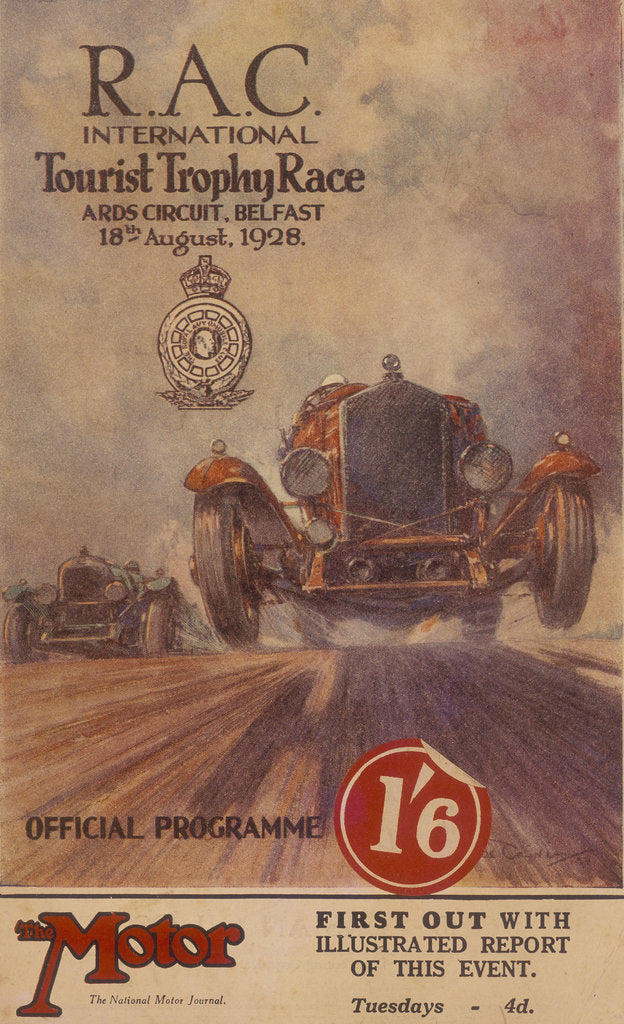 Detail of A programme for the RAC International Tourist Trophy Race, Belfast, Northern Ireland, 1929 by Unknown