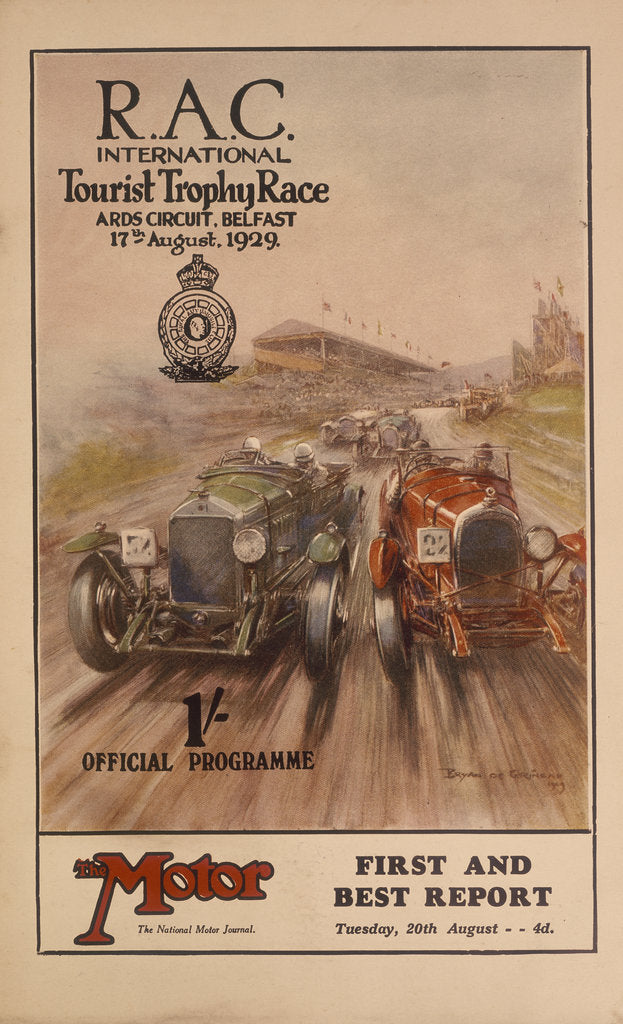 Detail of A programme for the RAC International Tourist Trophy Race, Belfast, Northern Ireland, 1929 by Unknown