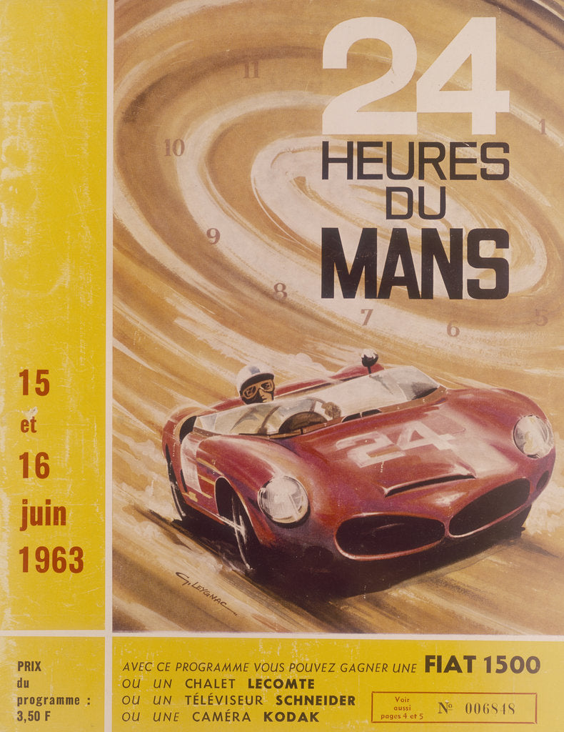Detail of A programme advertising Le Mans 24 Hours, 1963 by G Leygnac