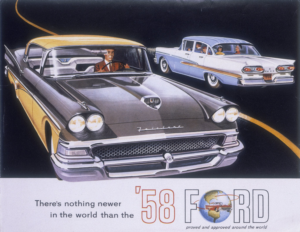 Detail of Poster advertising the Ford Fairlane car, 1958 by Unknown