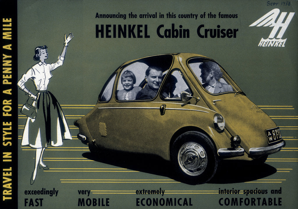 Detail of Poster advertising a Heinkel Cabin Cruiser, 1956 by Unknown