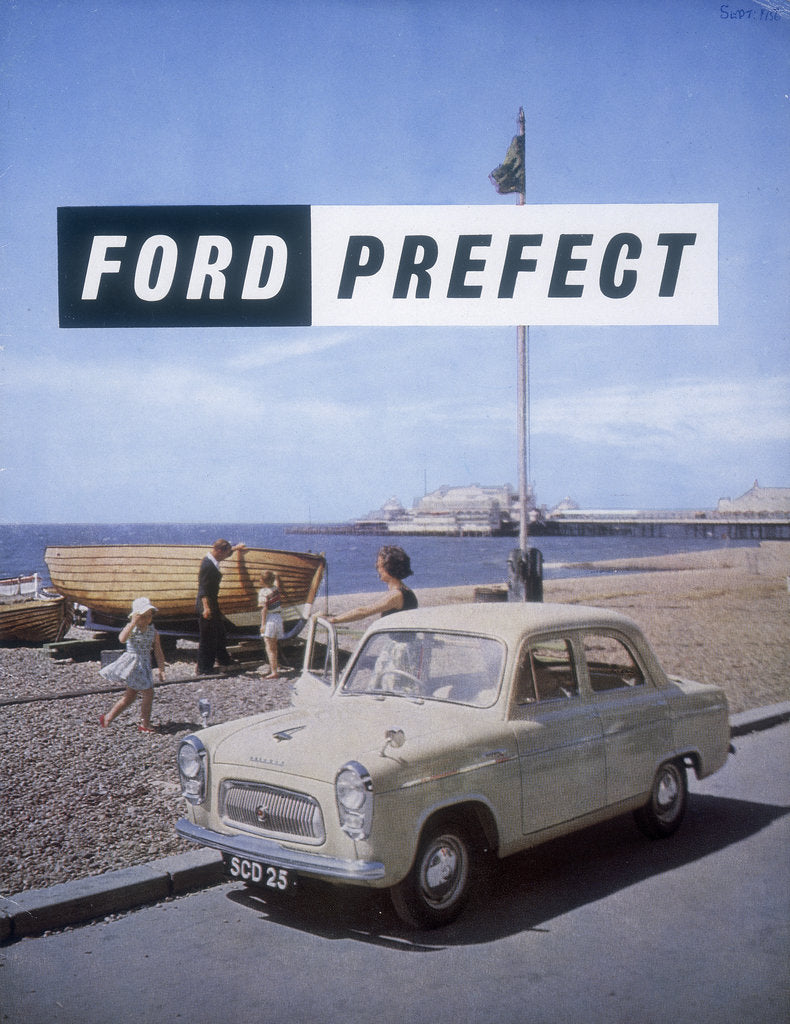 Detail of Poster advertising a Ford Prefect car, 1956 by Unknown