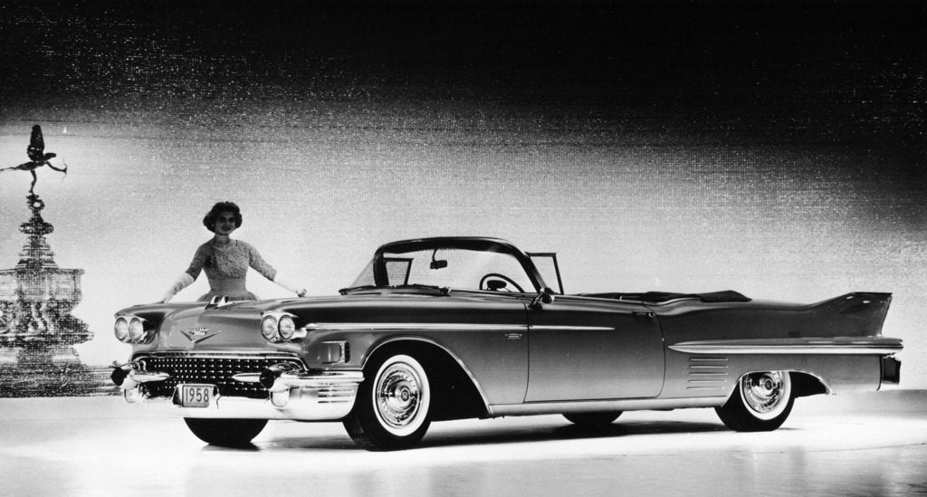 Model with a Cadillac car, 1958 by Unknown