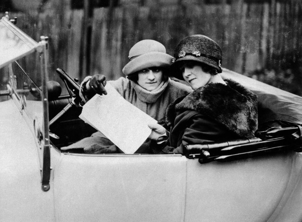 Detail of Two women in an 11.9 hp Calcott, c1922 by Unknown