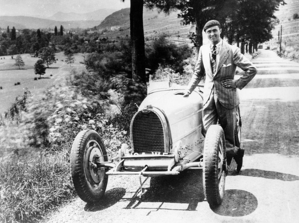 Detail of Louis Chiron with his Bugatti Type 51, near Molsheim, Alsace, France, 1931 by Unknown
