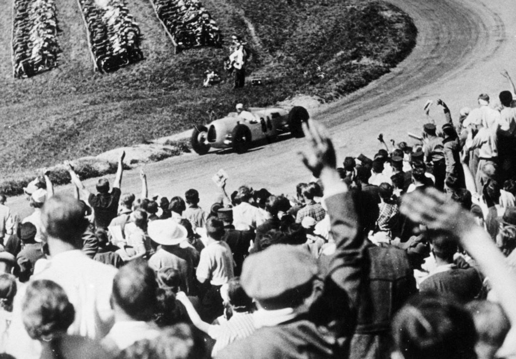 Detail of Bernd Rosemeyer acclaimed by the crowd by Anonymous
