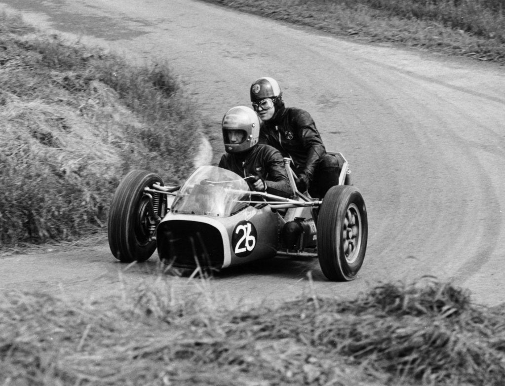 Detail of Three-wheeled racing vehicle by Unknown