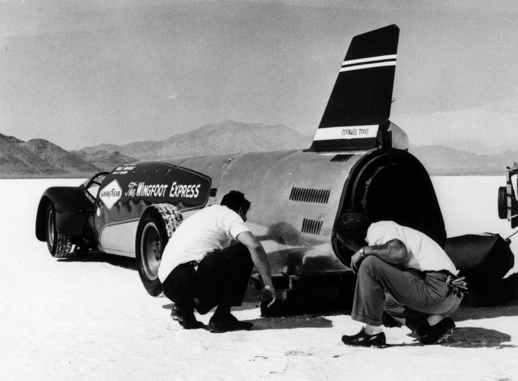 Detail of 'Wingfoot Express' Land Speed Record car, Bonneville Salt Flats, Utah, USA, 1964 by Unknown