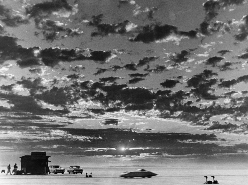 Detail of Donald Healey's Austin Healey attempting a Land Speed Record, 1956 by Unknown