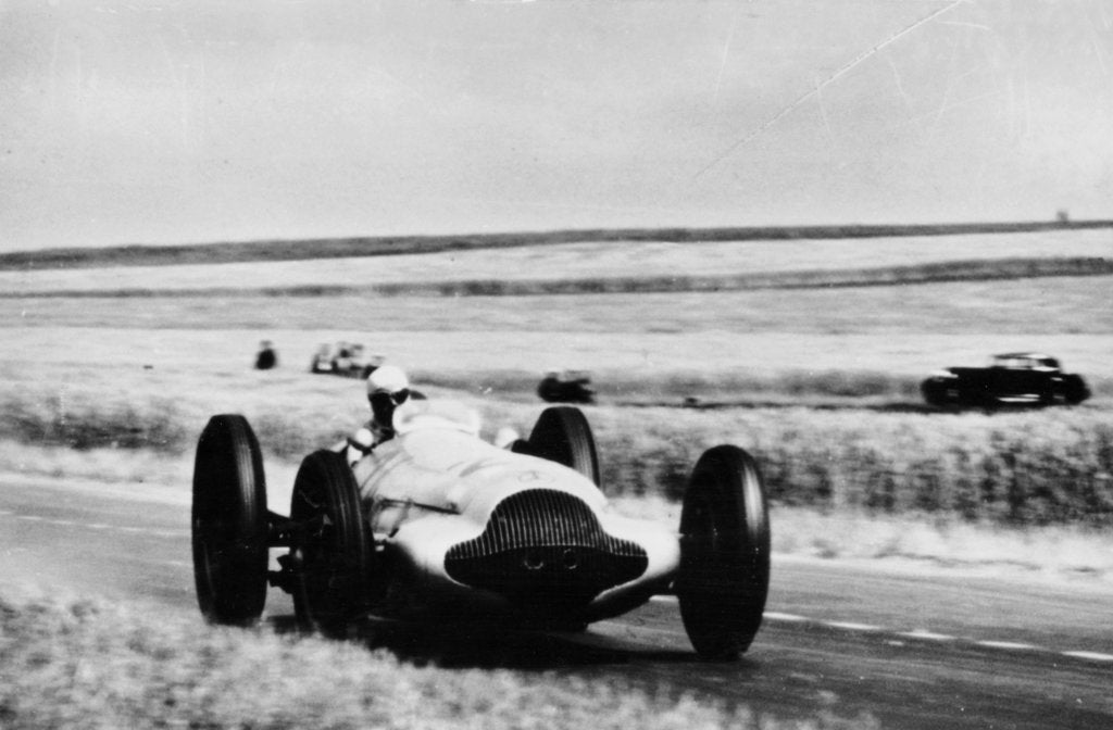Detail of 3 litre Mercedes in action, French Grand Prix, Rheims, 1938 by Unknown