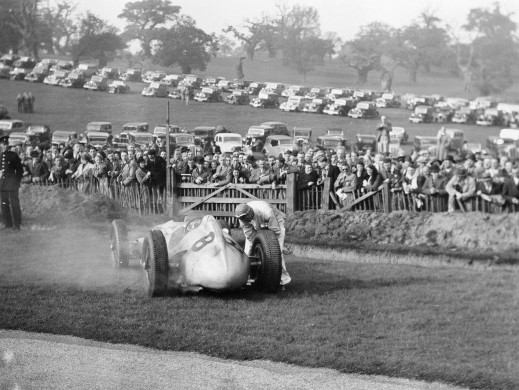 Dick Seaman with his Mercedes, Donington Grand Prix, 1938 by Unknown
