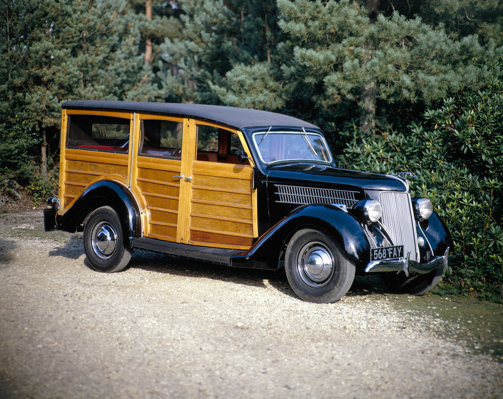 Detail of 1936 Ford V8 Woody model 68 Utility car by Unknown