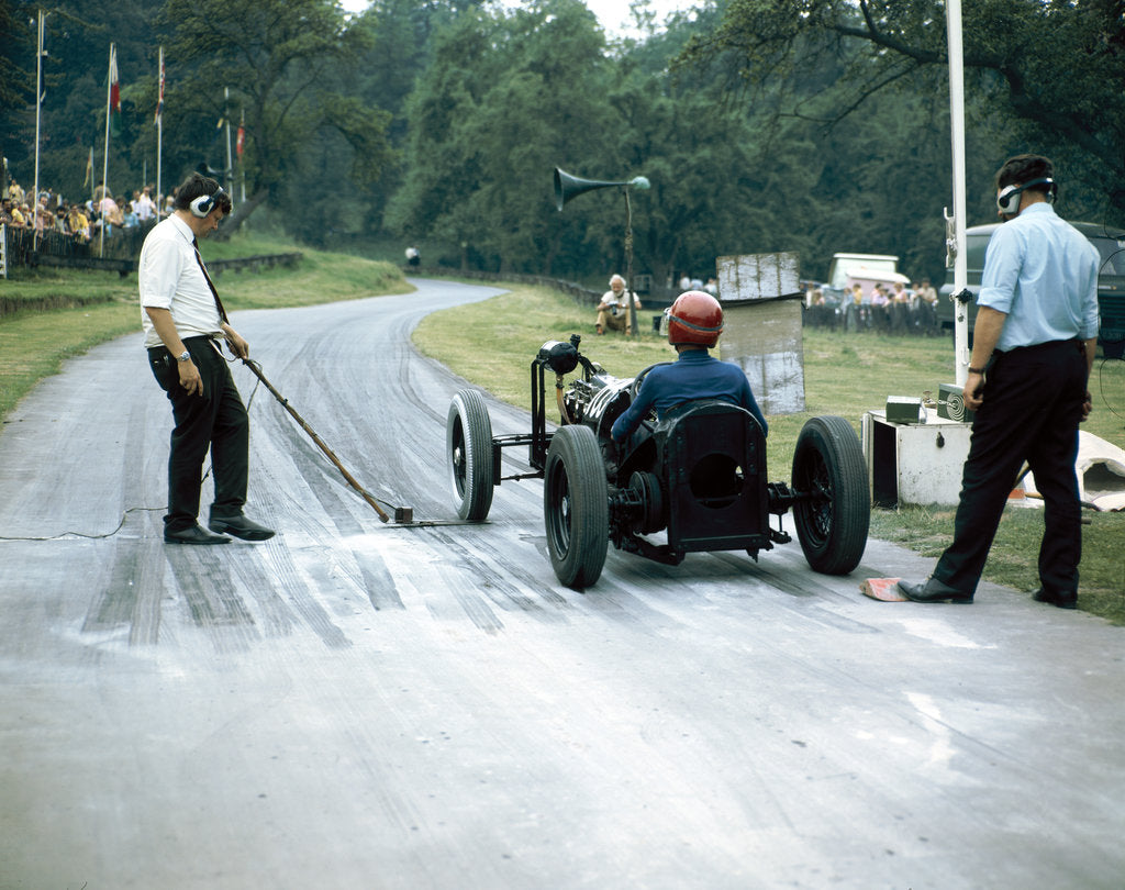 Detail of A veteran car at Prescott race track, Gloucestershire by Unknown