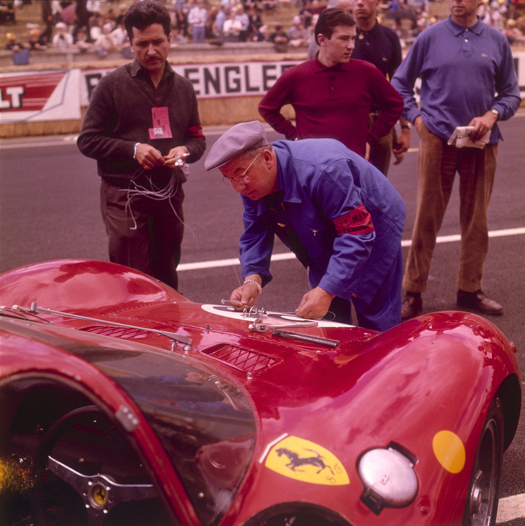 Detail of The Ferrari pit, Le Mans, France, 1965 by Unknown