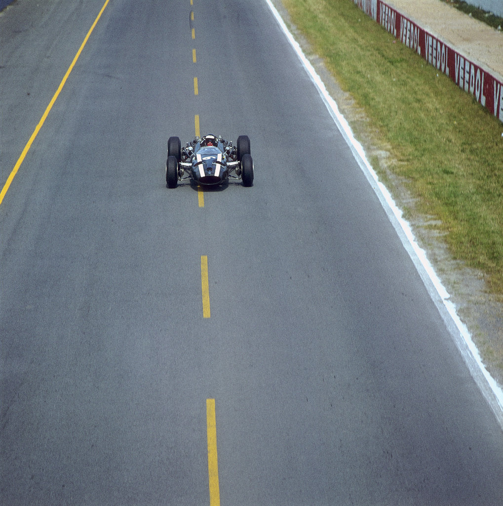 Detail of Jochen Rindt driving a Cooper Maserati in the French Grand Prix, Reims, France, 1966 by Unknown