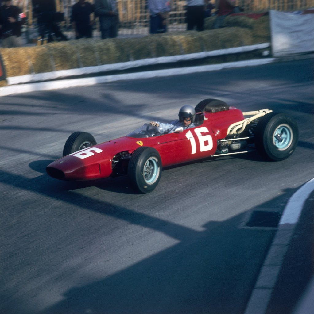Detail of Lorenzo Bandini driving a Ferrari 246, in the Monaco Grand Prix, Monte Carlo, 1966 by Unknown
