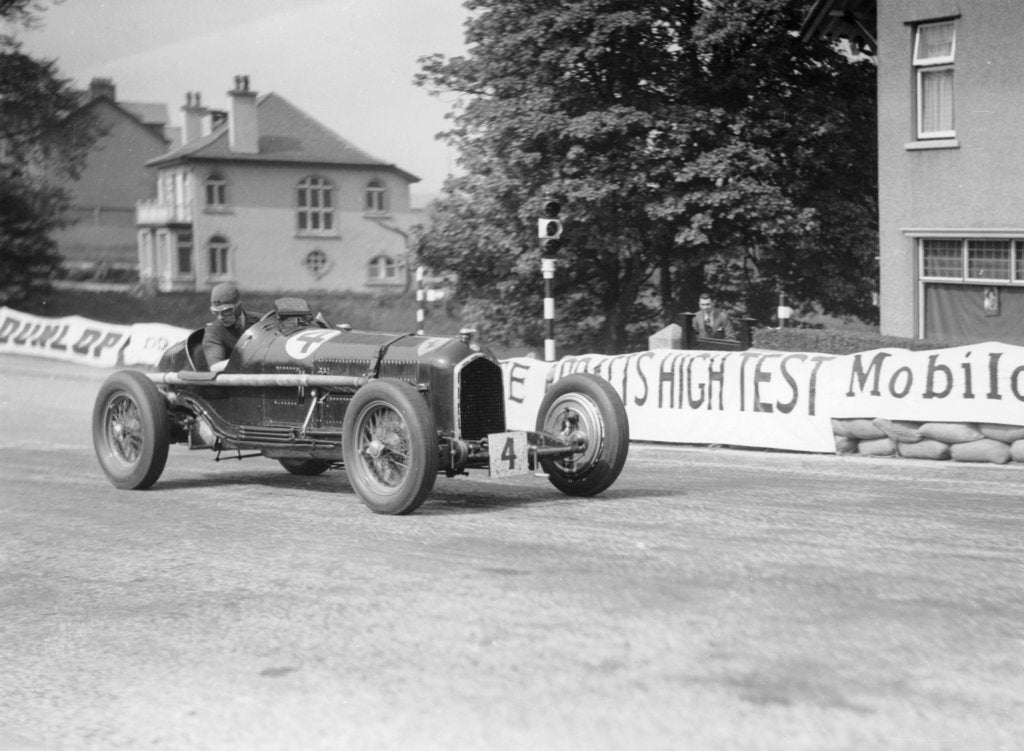 Detail of The Hon Brian Lewis in an Alfa Romeo Tipo B P3, Isle of Man, 1934 by Unknown