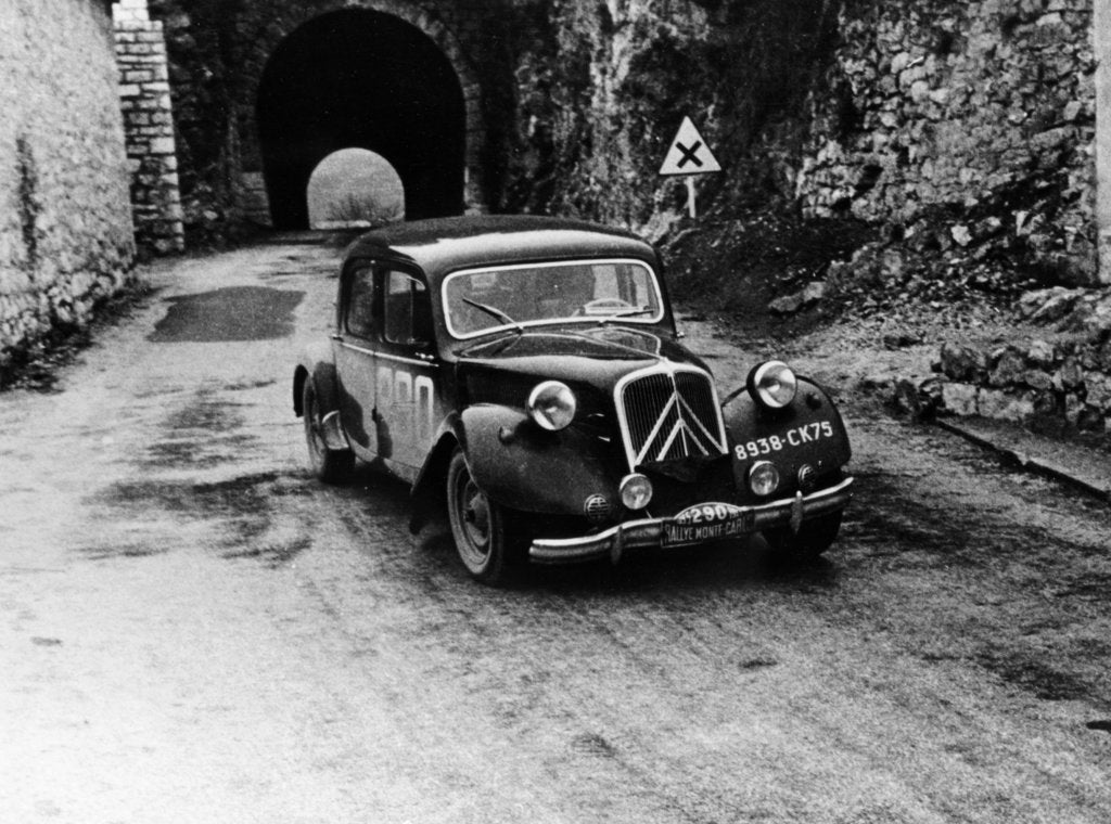 Detail of Citroën 15/6 in the Monte Carlo Rally, 1955 by Unknown