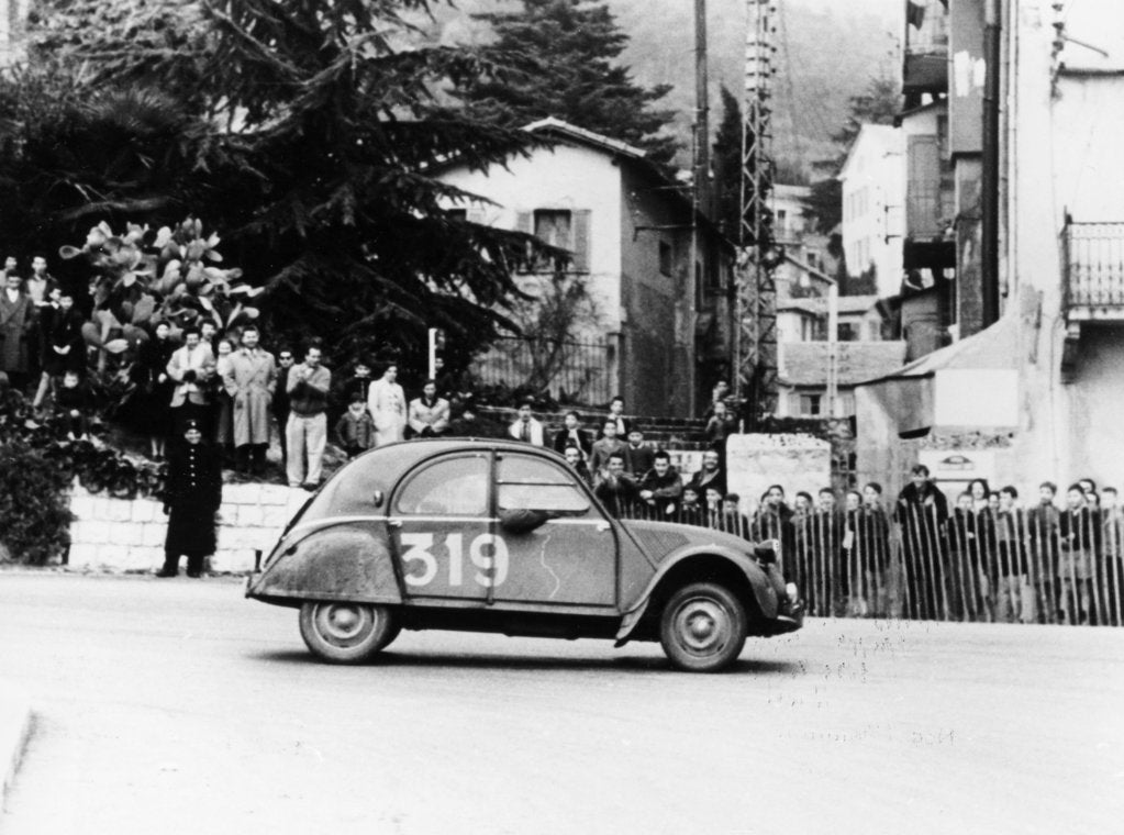 Detail of A Citroën 2CV in the Monte Carlo Rally, 1954 by Unknown