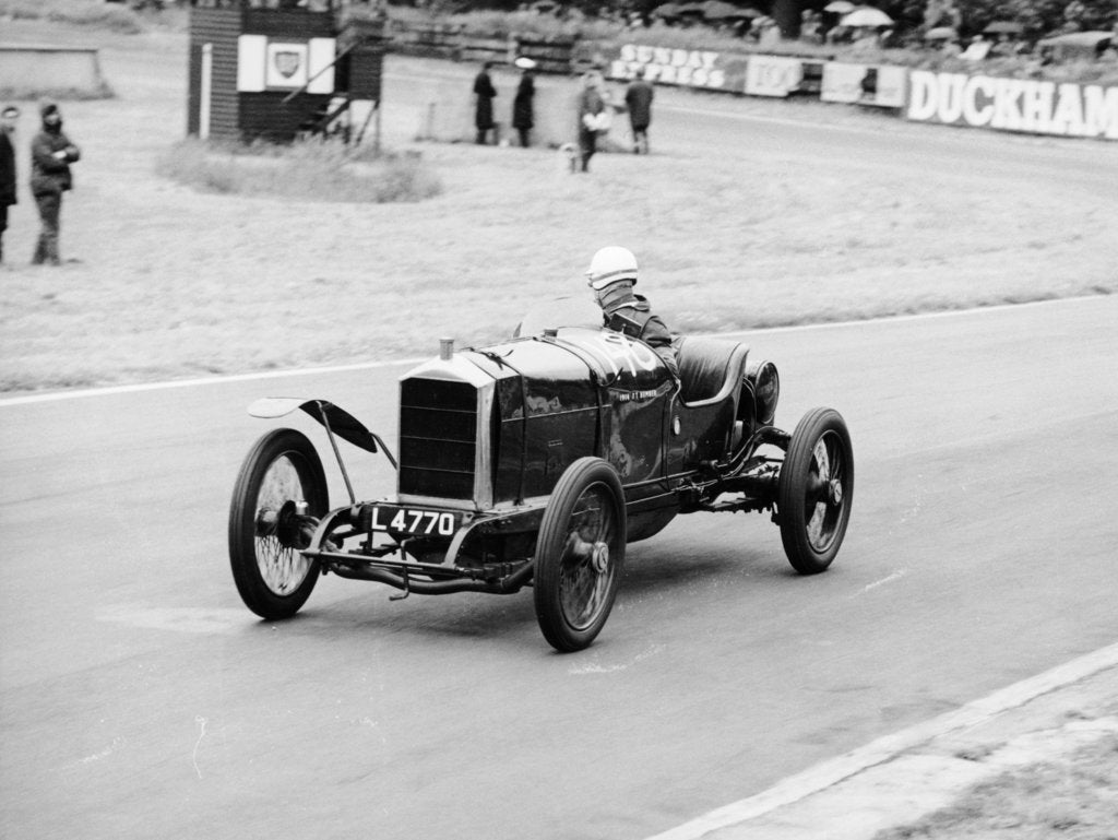 Detail of Kenneth Neve in a 1914 Humber, Oulton Park, Cheshire, 22nd June 1968 by Unknown