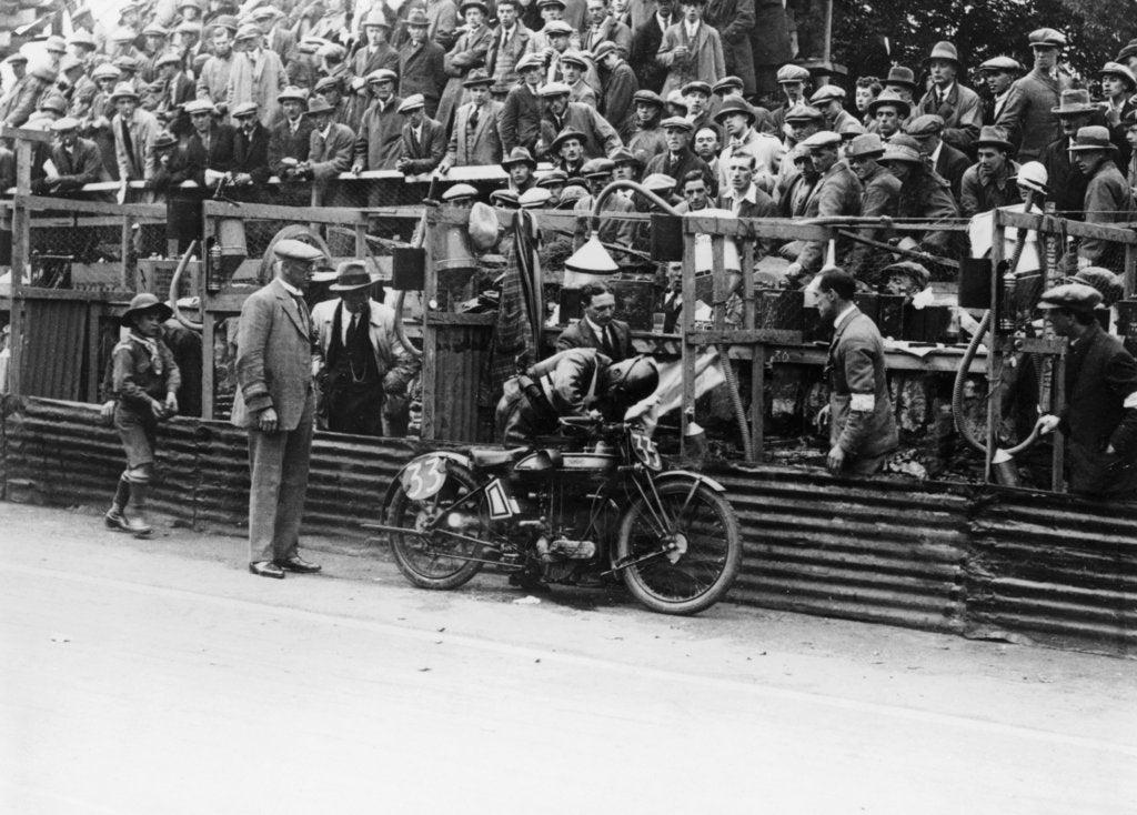 Detail of Alec Bennett at the Senior TT, 1924 by Unknown