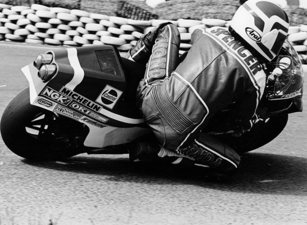 Detail of Freddie Spencer on a Honda NS500 by Anonymous