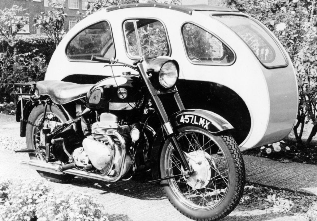 Detail of An Ariel Square 4 1000cc, with a large sidecar, c1952 by Unknown