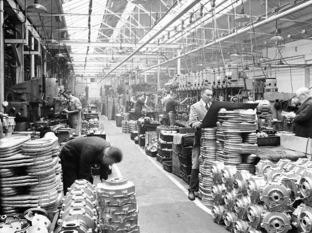 Detail of Machine shop at Ariel Motors, c1950 by Unknown