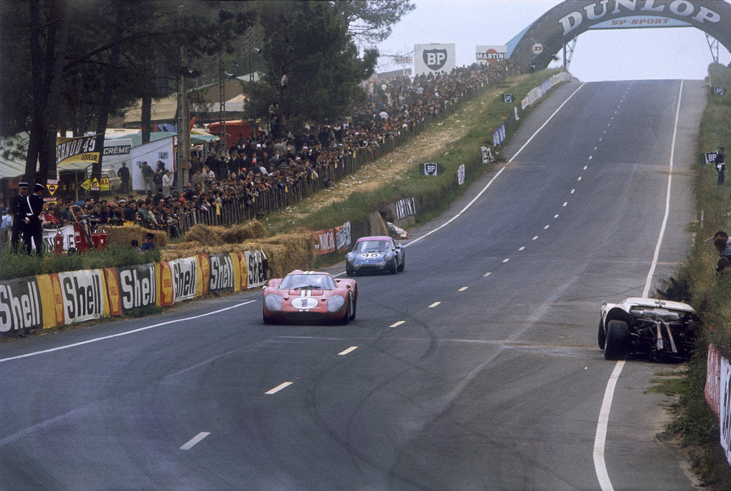 Detail of Ford GT40 leading Alpine A210 Renault, Le Mans 24 Hours, France, 1967 by Unknown