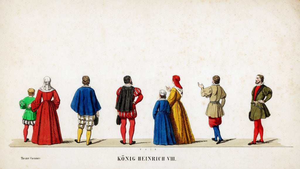 Detail of Theatre costume designs for Shakespeare's play, Henry VIII by Anonymous