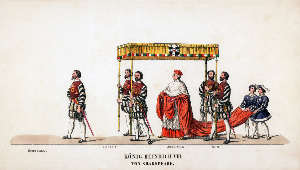 Detail of Theatre costume designs for Shakespeare's play, Henry VIII by Anonymous