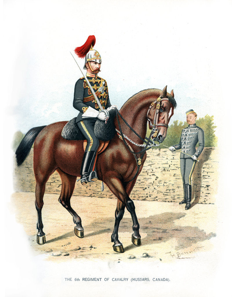Detail of The 6th Regiment of Cavalry (Hussars, Canada) by H Bunnett