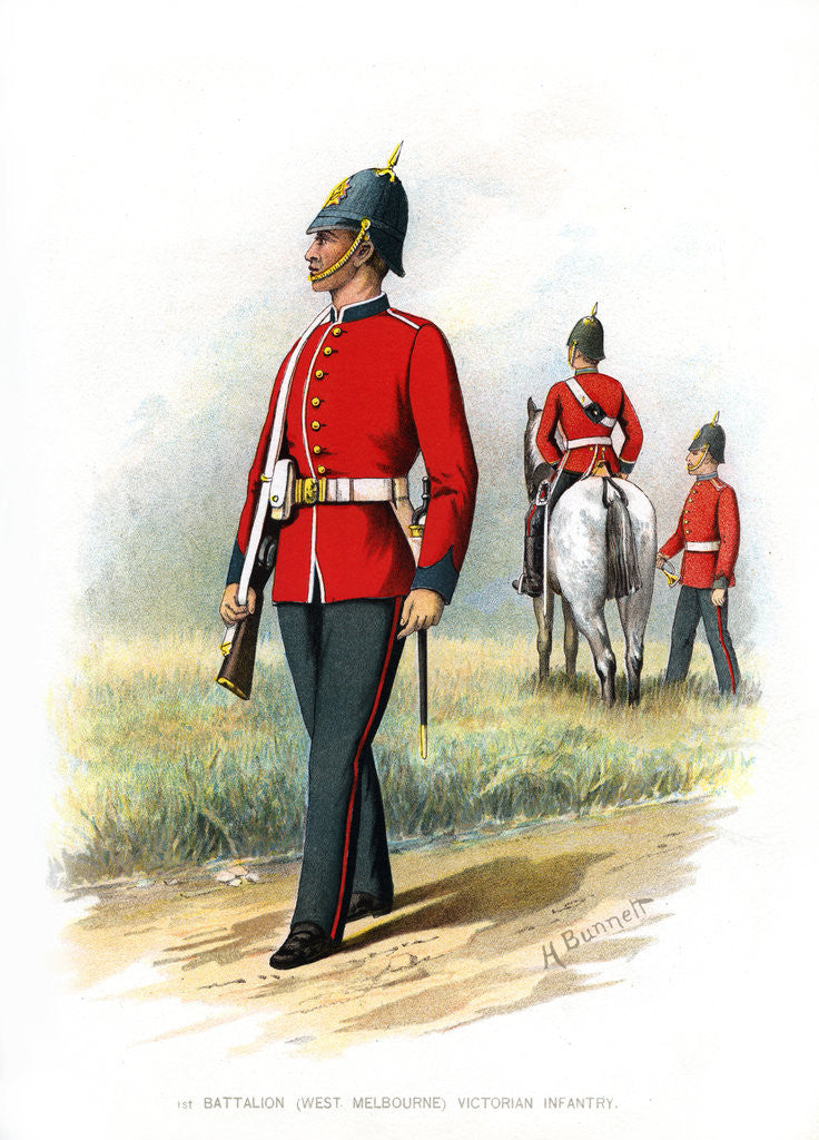 Detail of 1st Battalion (West Melbourne) Victoria Infantry by H Bunnett