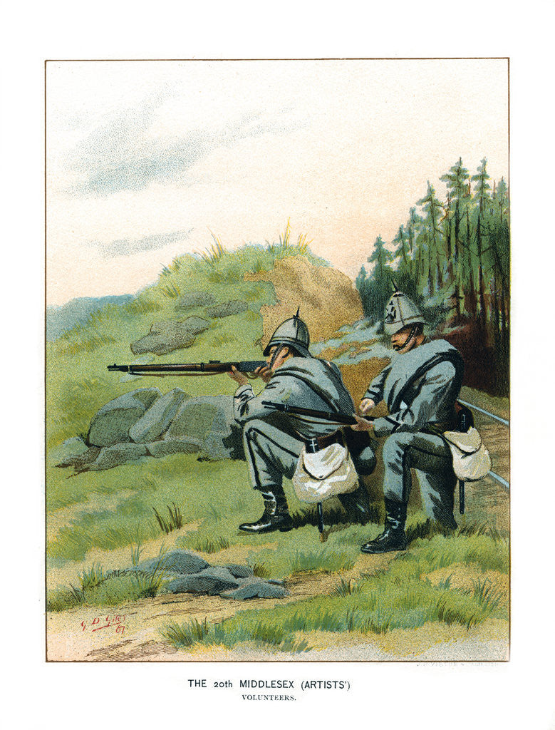 Detail of The 20th Middlesex (Artists) by Geoffrey Douglas Giles