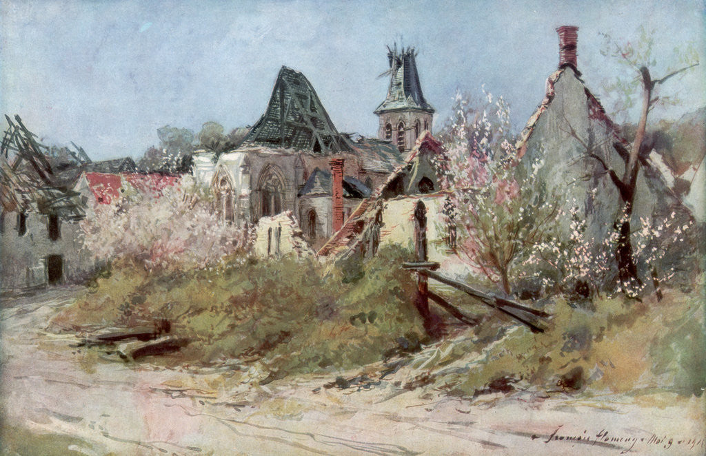 Detail of In the village of Craonnelle, 9th May 1917 by Francois Flameng